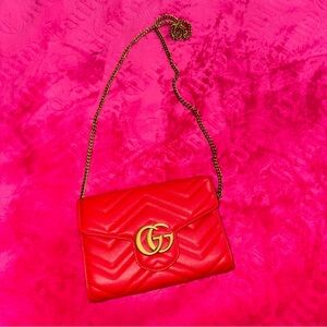 Gucci Red Leather Crossbody Bag